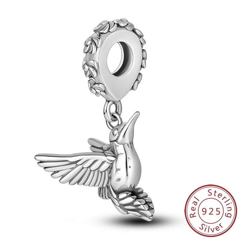 Original 925 Sterling Silver Charm Beads Glowing Luminous Firefly Butterfly Pendant for Bracelet Charm Jewelry