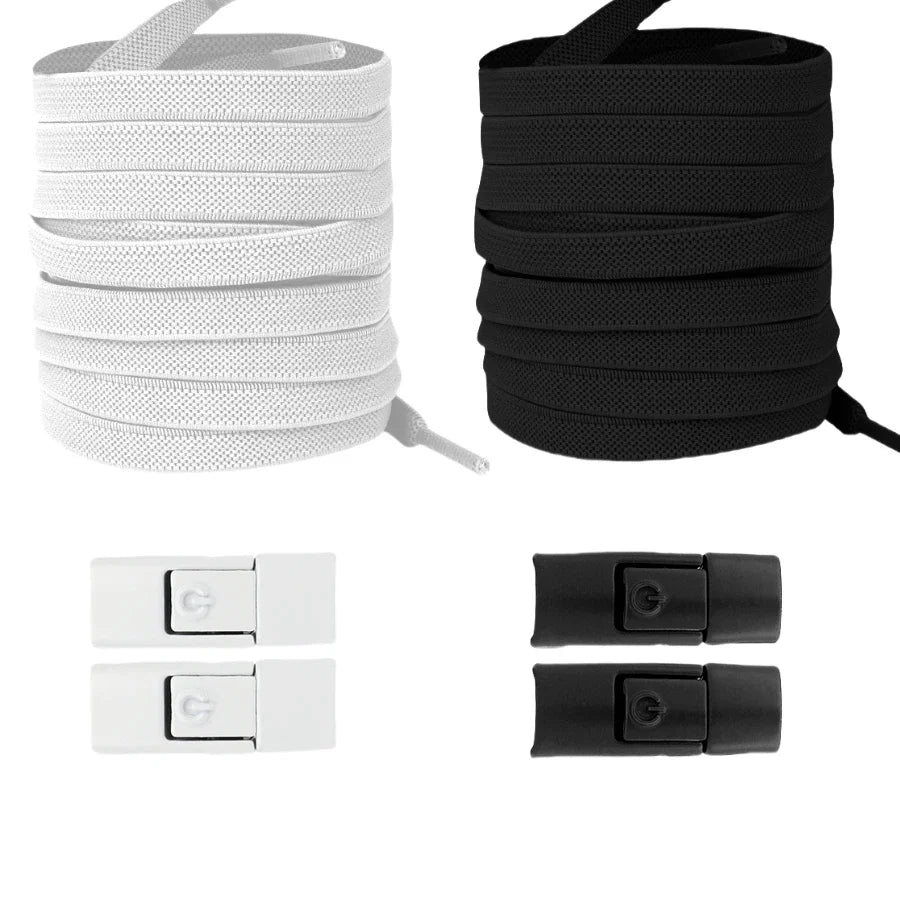 Widened Flat No-Tie Elastic Shoelaces with Press Lock