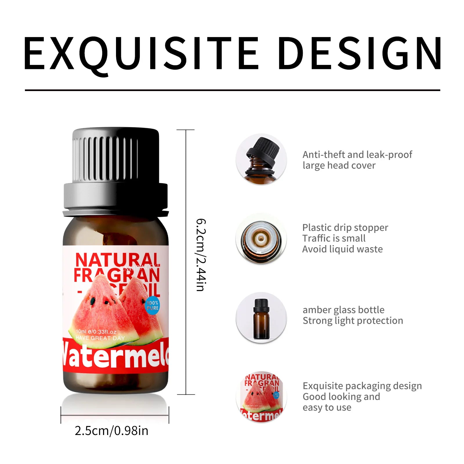 10ml Watermelon Aromatherapy Essential Oils Used In Room, Car, Kitchen,  for Women Summer Incense