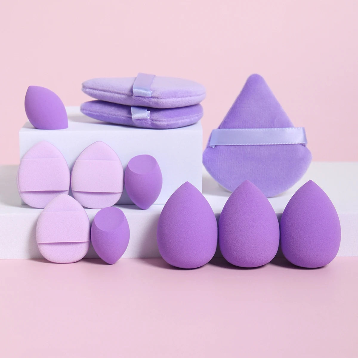 12-Piece Professional Makeup Sponge & Powder Puff Set