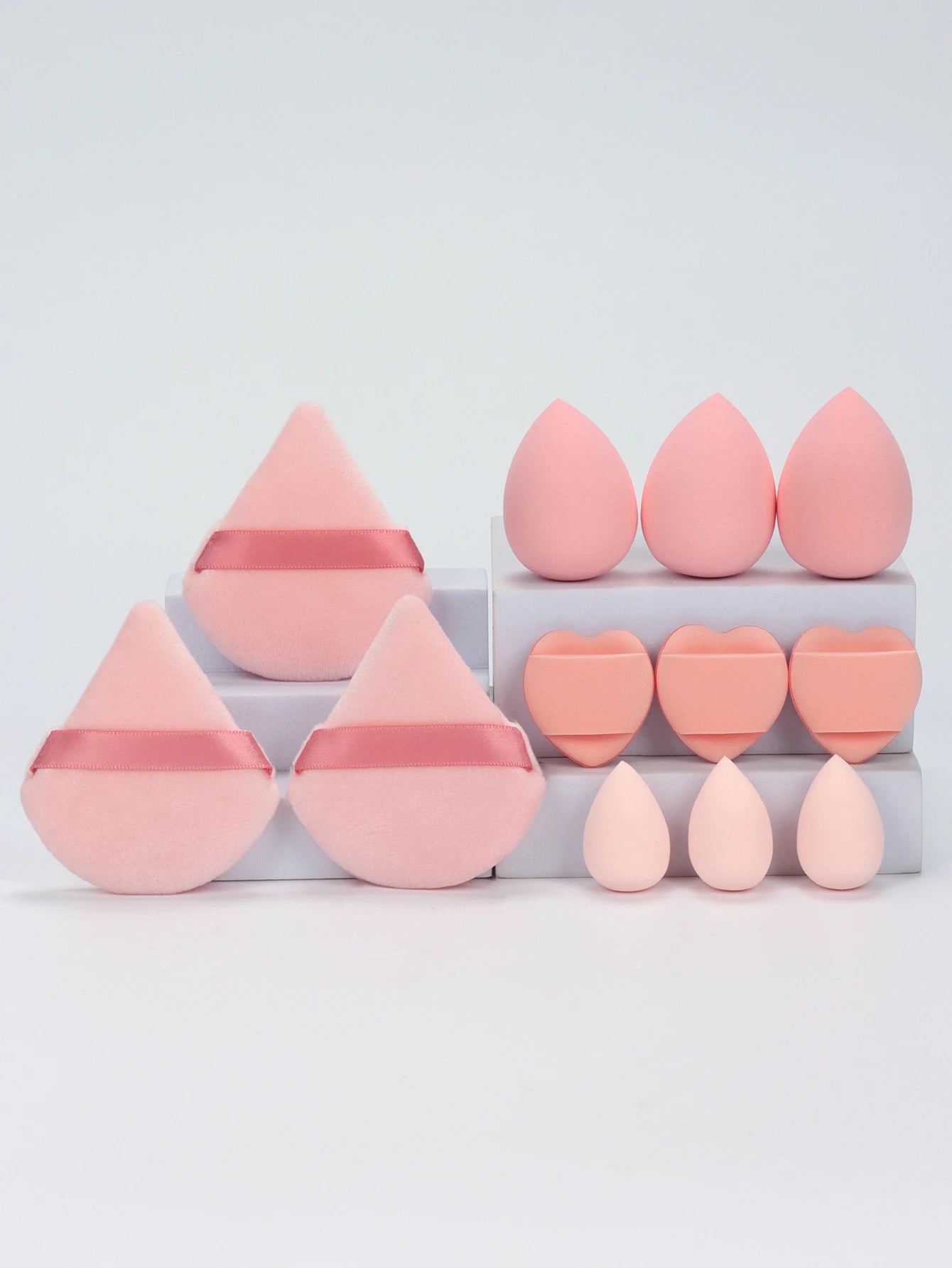 12-Piece Professional Makeup Sponge & Powder Puff Set