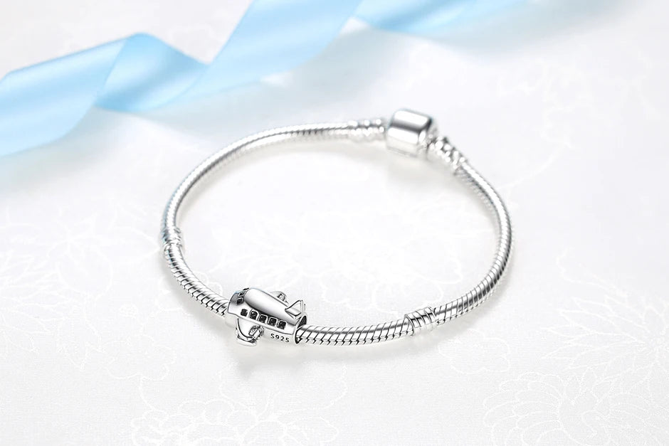 Original 925 Sterling Silver Charms Love Travel London Bus Suitcase Paris Beads Fit Brand Bracelets Necklaces Women DIY Jewelry