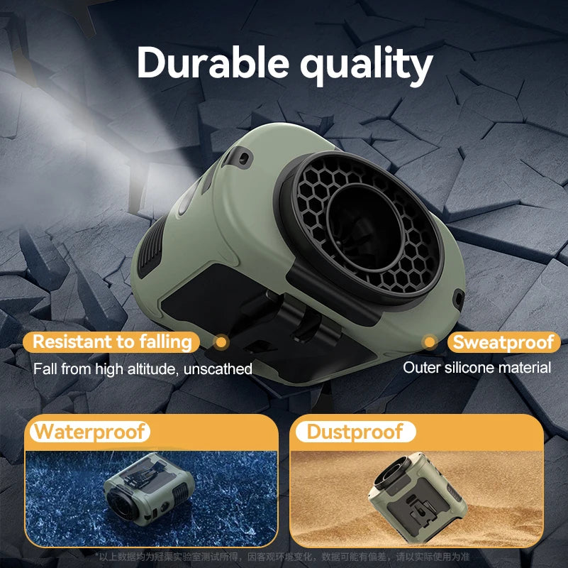 20000mAh Outdoor Portable Waist Fan Hanging Neck Fan 5 Speed Strong Wind for Sports Courier Outdoor Working