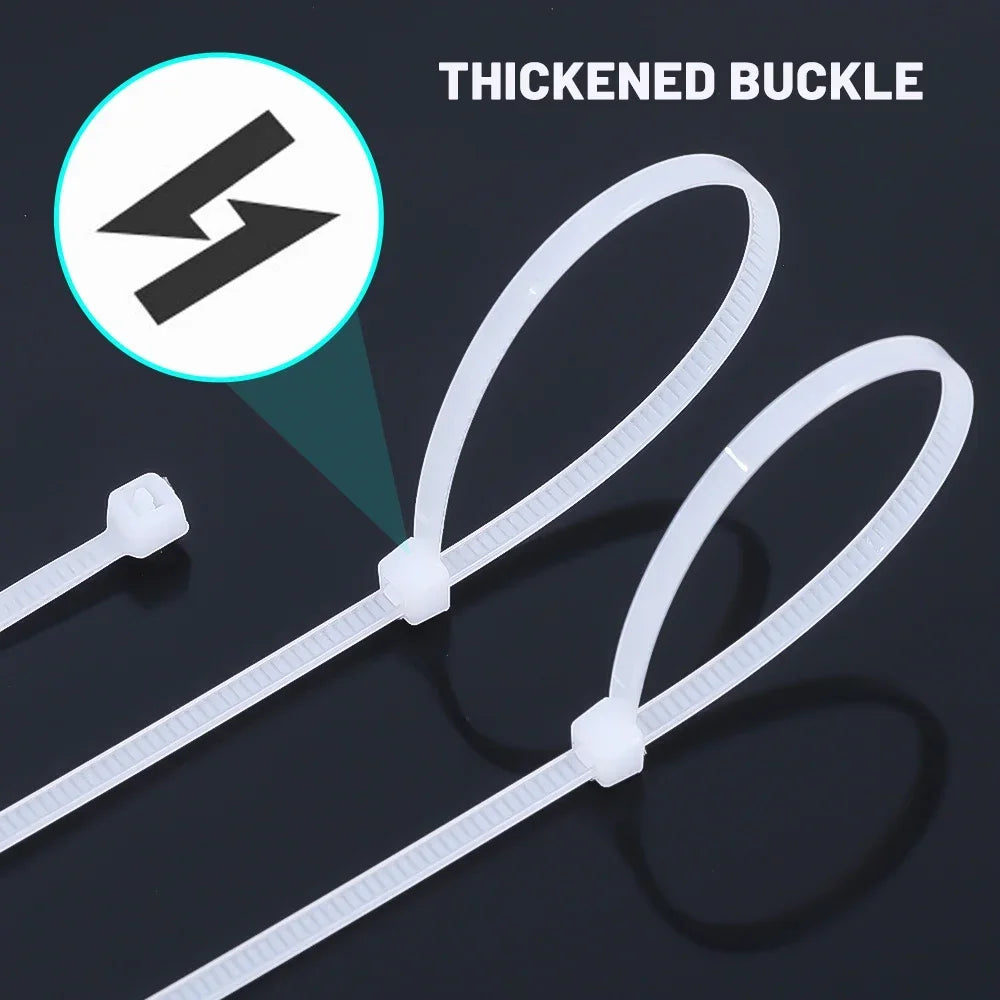 Heavy-Duty Self-Locking Nylon Cable Ties Set