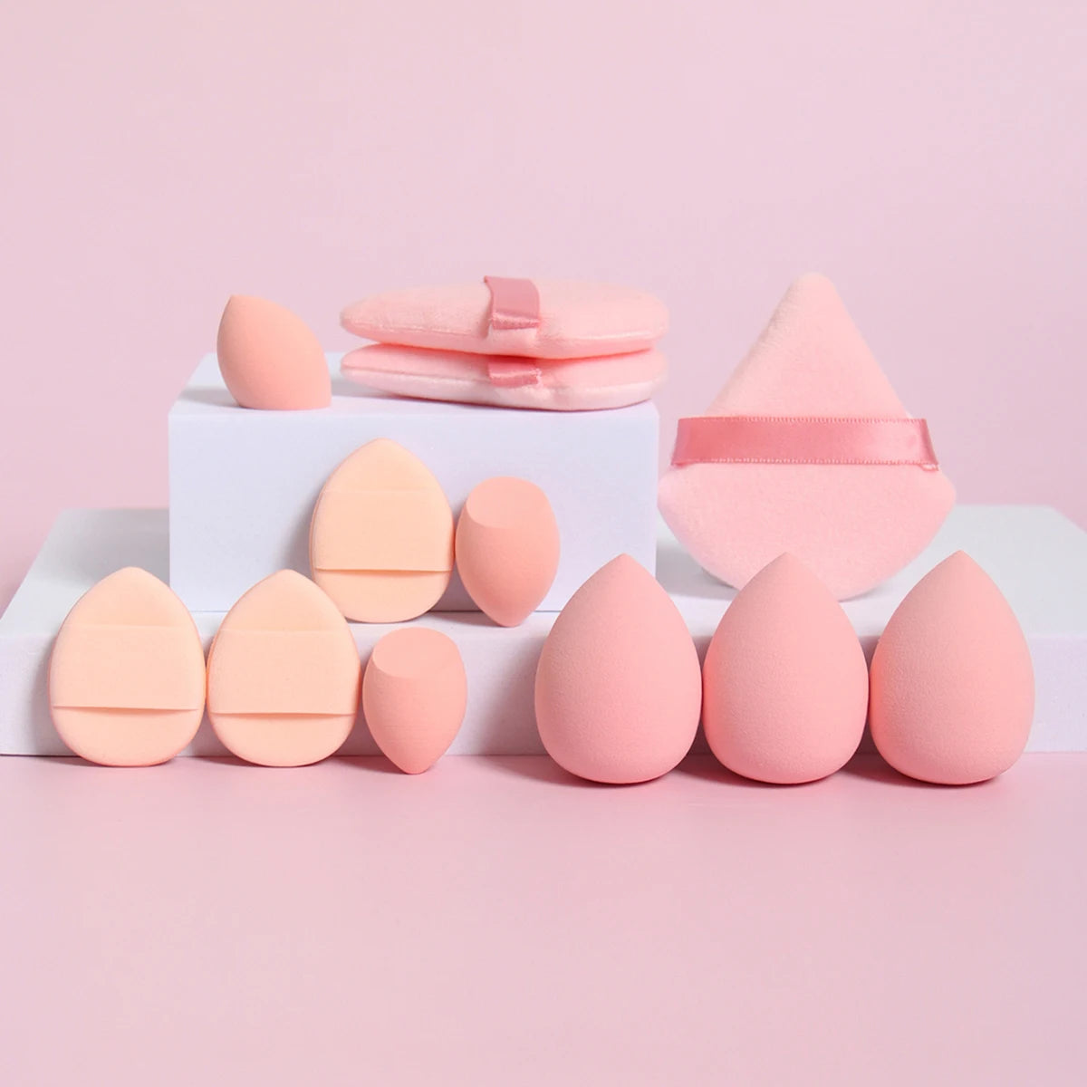 12-Piece Professional Makeup Sponge & Powder Puff Set