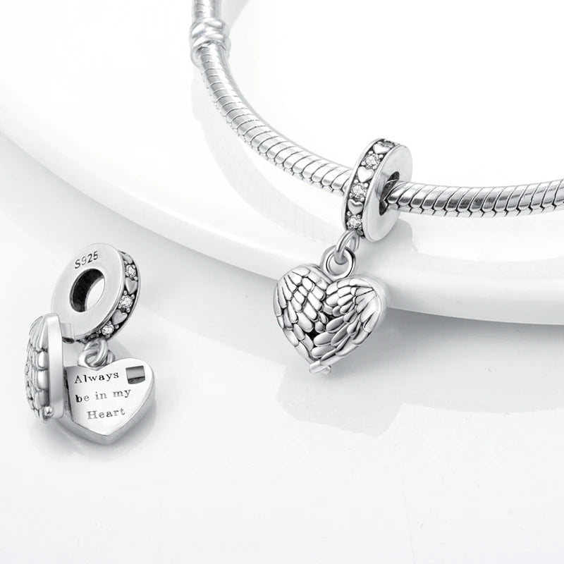 925 Sterling Silve Charms Beads Forever Love Heart Sister Family Life Charms Dangle For Bracelet Woman Jewelry Gifts