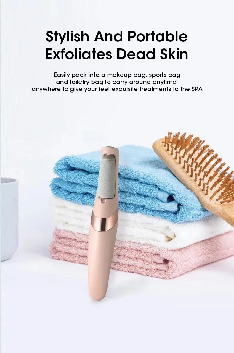 USB Electric Dead Skin Pedicure Automatic Foot Grinder Rechargeable Roller Feet Pedicure Tool with 2 Removable Roller Heads