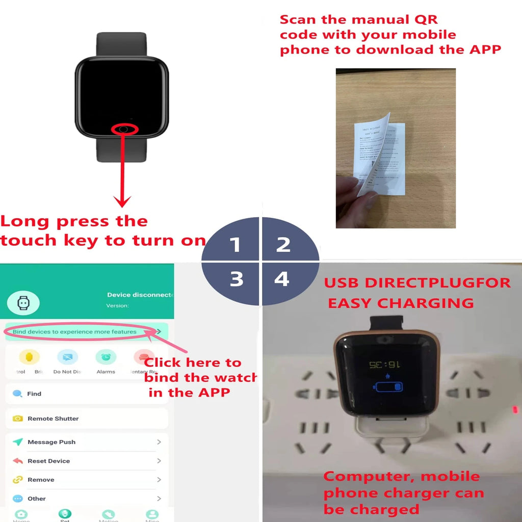 Unisex Smartwatch with Fitness Tracker & Message Alerts