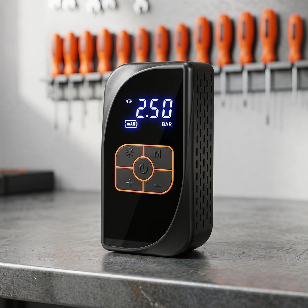 Car Tire Inflator Portable Air Pump 150PSI 4500mAh Battery Power Bank Dual Charge DC12V Type-C LED SOS Light