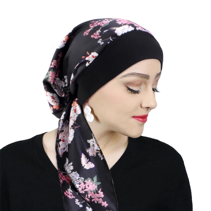 Headscarf Women Elastic Muslim Female Turban Cancer Chemo Hat Hair Loss Cover Head Wrap Headwear Stretch Bandana