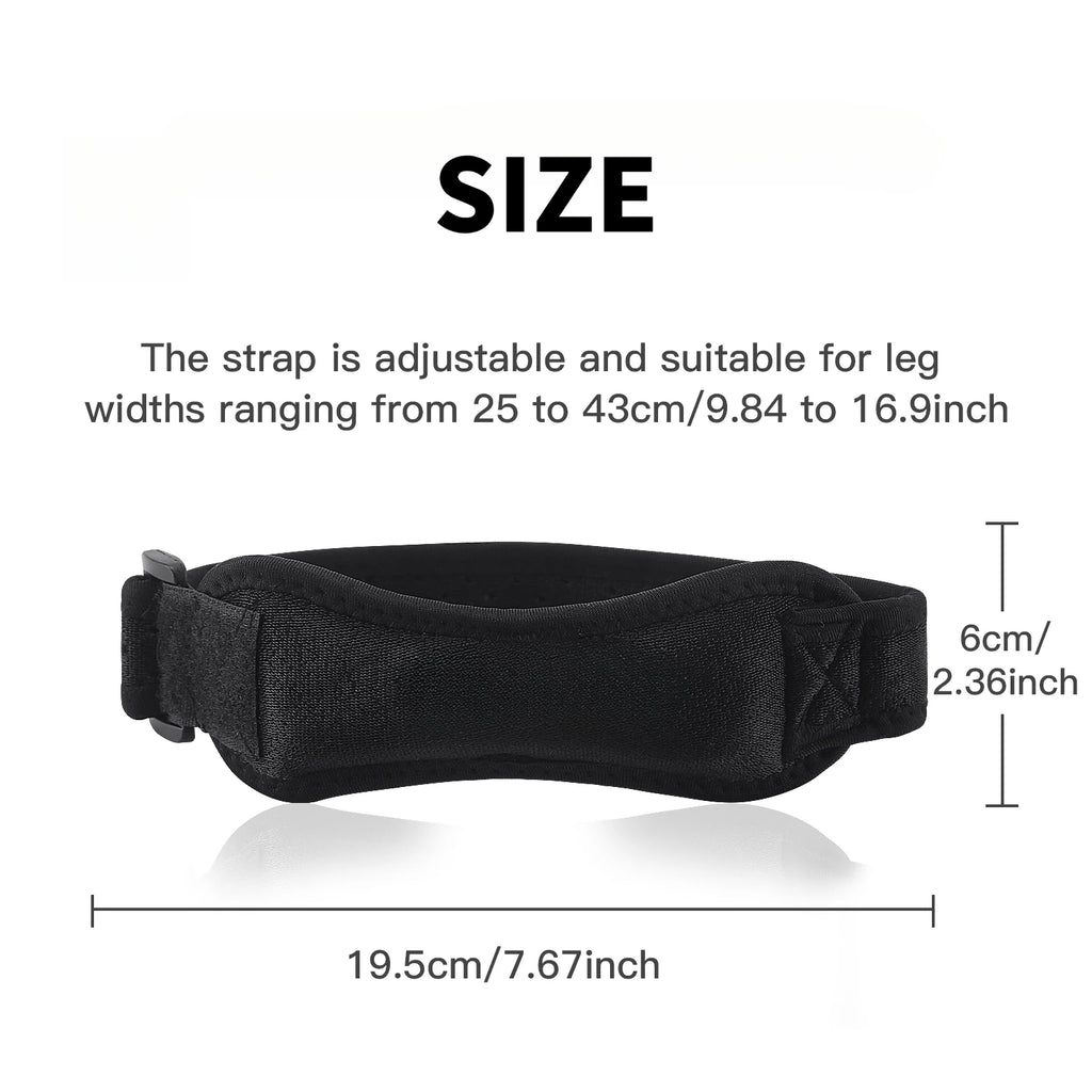 1 Piece Knee Patellar Tendon Knee Support Strape Brace Adjustable Shock Absorption Compression Knee Pad Sleeve for Basketball