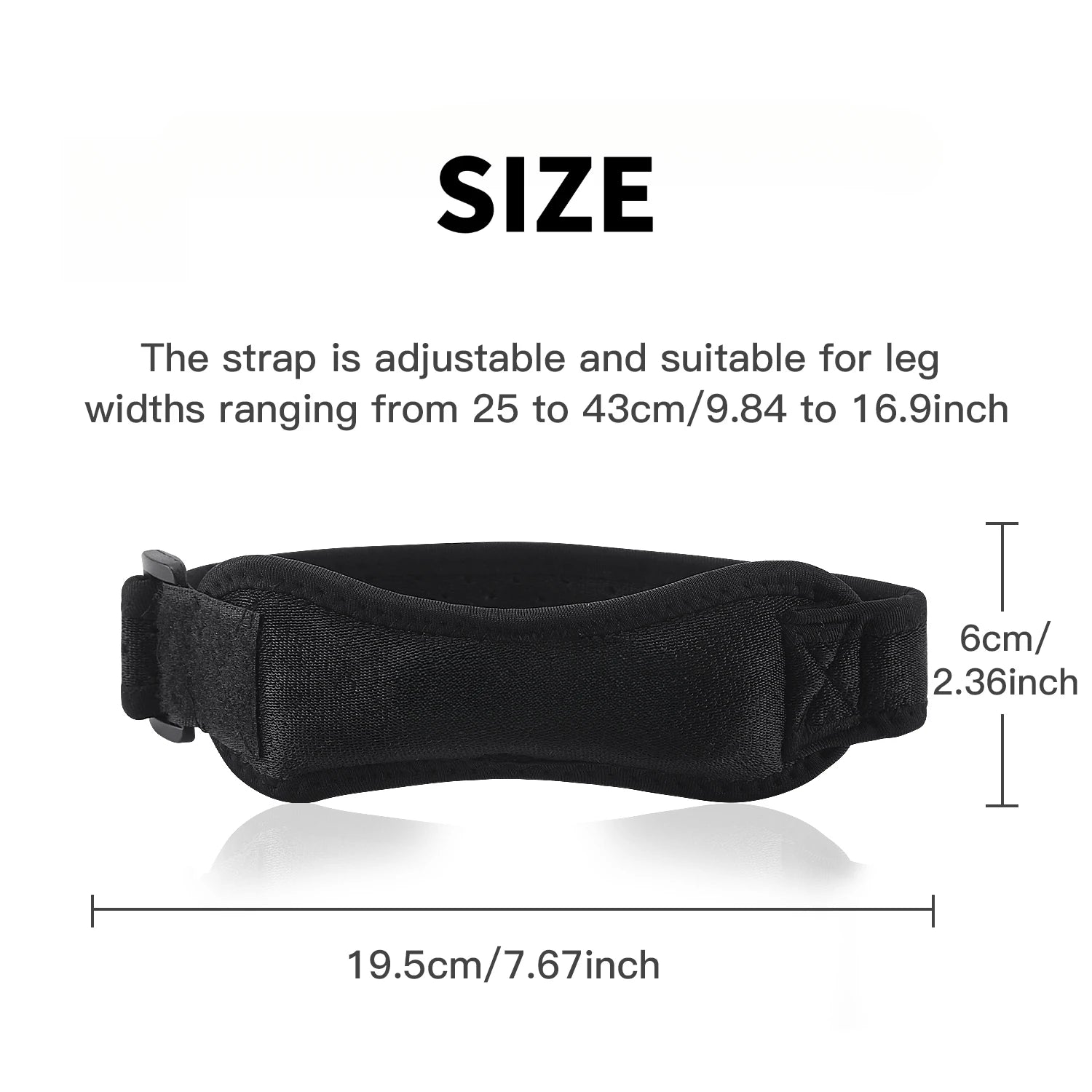 1 Piece Knee Patellar Tendon Knee Support Strape Brace Adjustable Shock Absorption Compression Knee Pad Sleeve for Basketball