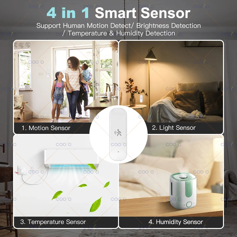10G MmWave Radar Motion Sensor Human Detector with Illuminance Temperature Humidity Sensor Support Tuya Zigbee2MQTT