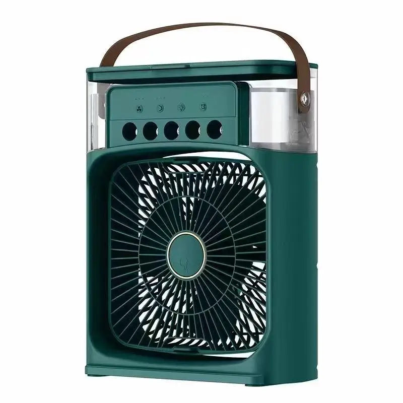 6-Speed Desktop Air Cooler Fan With Humidifier, Water Mist Spray & Led Night Light – Usb Rechargeable, 4 Colors
