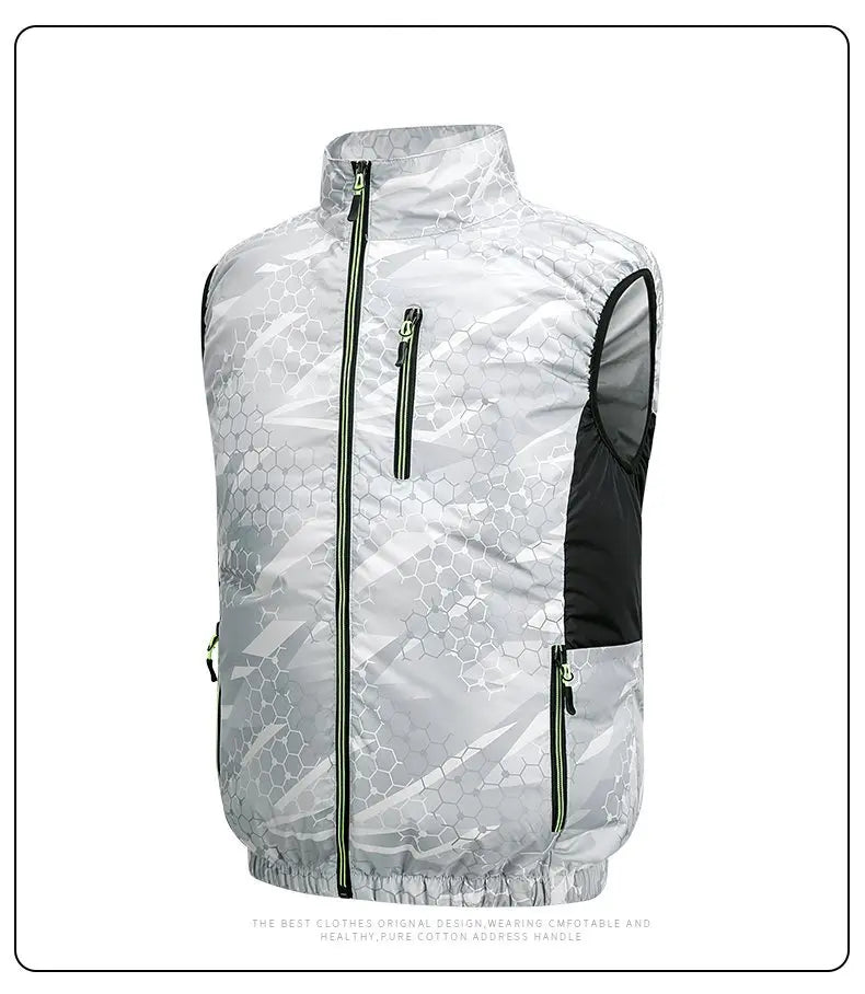 NEWS USB 12V/5V 4Fan Couples Summer Breathable Cooling Vest Sleeveless Fan Air Conditioner Jacket Heat Resistant Outdoor Workwea