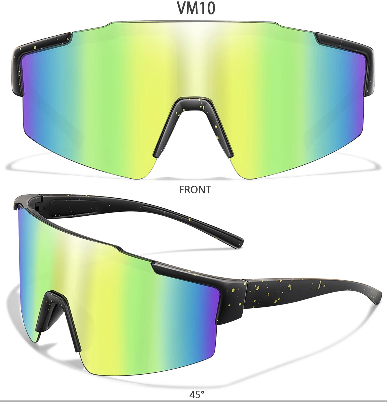 3 Pairs Fishing Sunglasses Sports Men Women Bike Glasses Cycling Mtb Bicycle Eyewear Large Windproof Goggles UV400