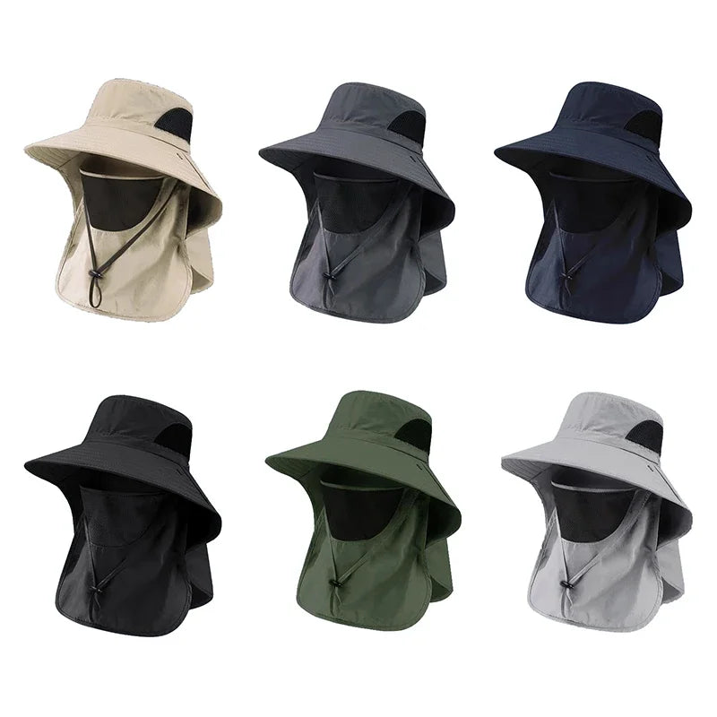 Unisex UV Protection Outdoor Bucket Hat with Neck Flap