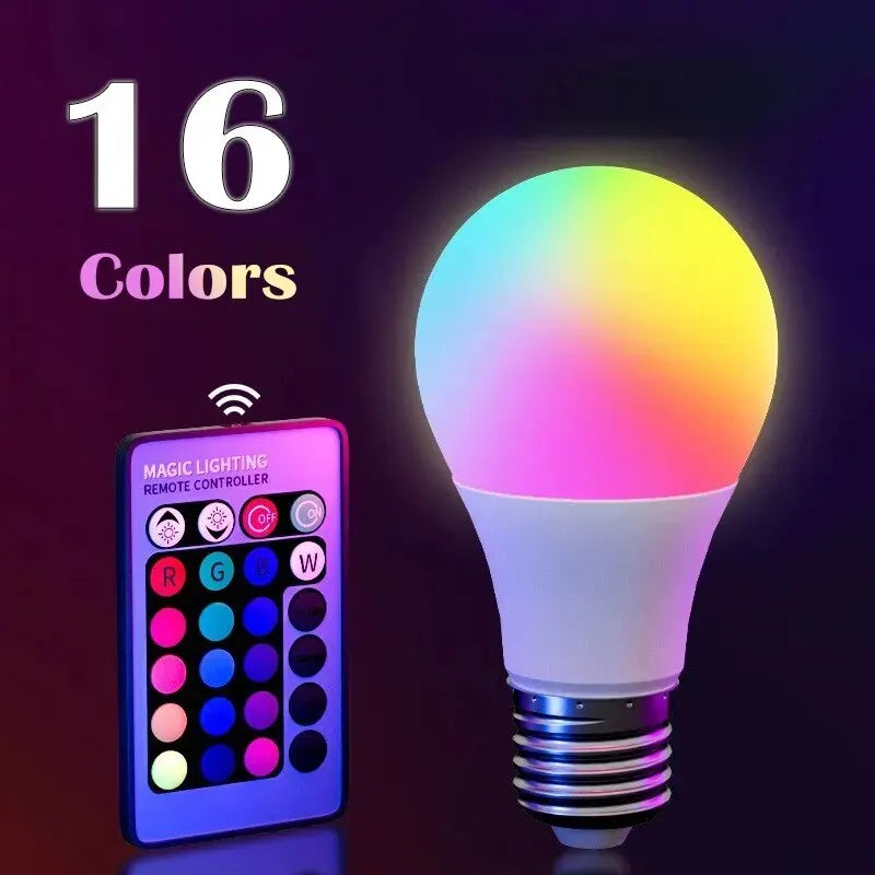Dimmable RGB E27 LED Multicolor Bulb with Remote