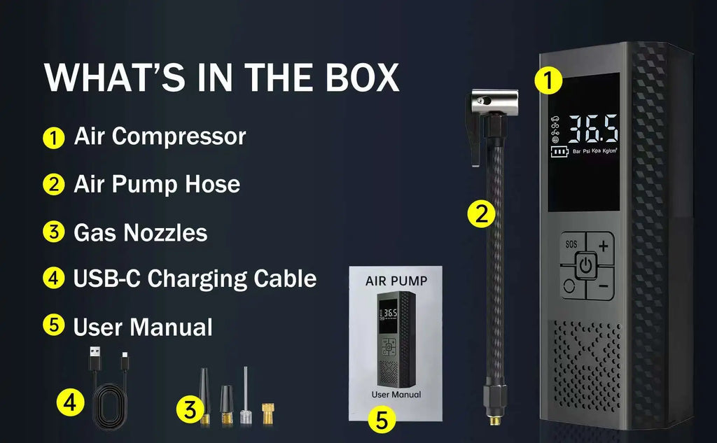 Wireless Car Air Pump 150PSI Electric Tire Inflator Portable Air Compressor for Motorcycle Bike Car Tires And Balls