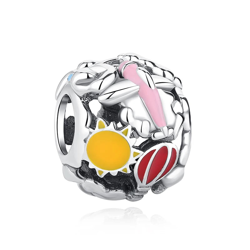 Original 925 Sterling Silver Charms Love Travel London Bus Suitcase Paris Beads Fit Brand Bracelets Necklaces Women DIY Jewelry
