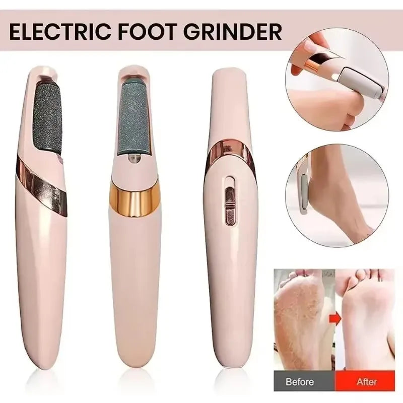 USB Electric Dead Skin Pedicure Automatic Foot Grinder Rechargeable Roller Feet Pedicure Tool with 2 Removable Roller Heads
