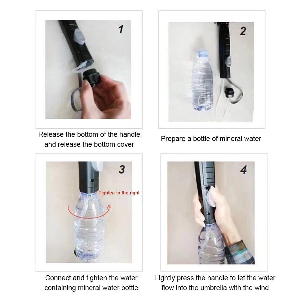 3-in-1 Cooling Fan & Mist Spray Umbrella with UV Protection