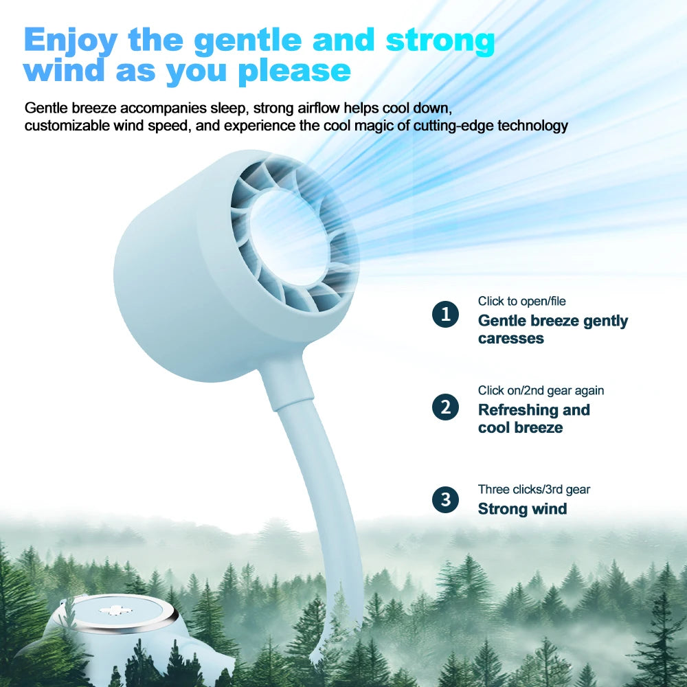 Multifunctional Handheld Mini Fan with Magnetic Phone Holder & Night Light