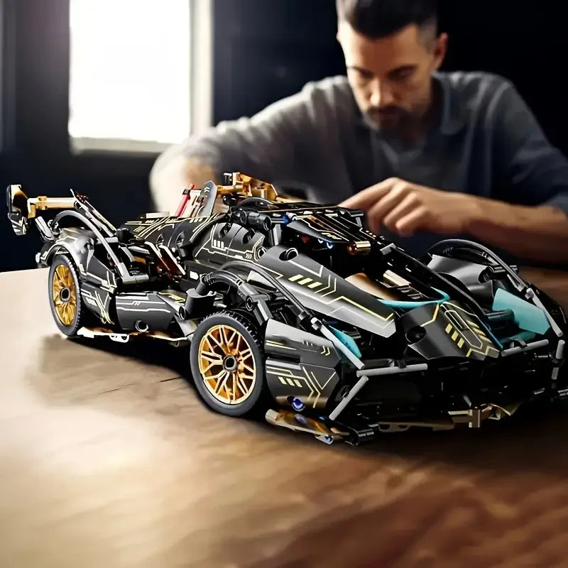 1690-Piece Green Racing Car Building Block Set