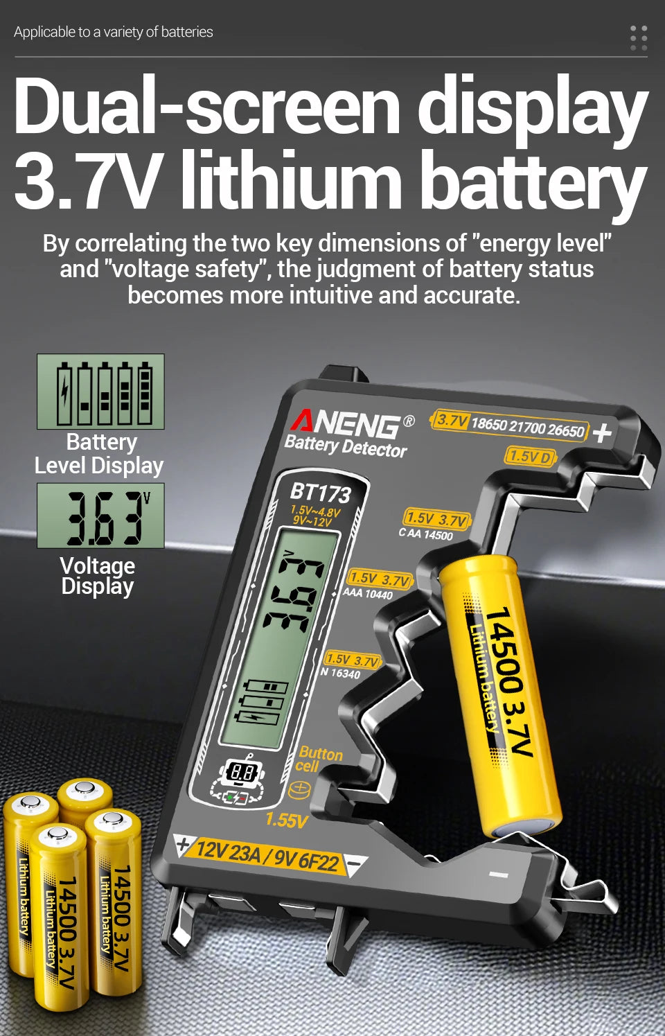 ANENG BT173 Universal Digital Battery Tester