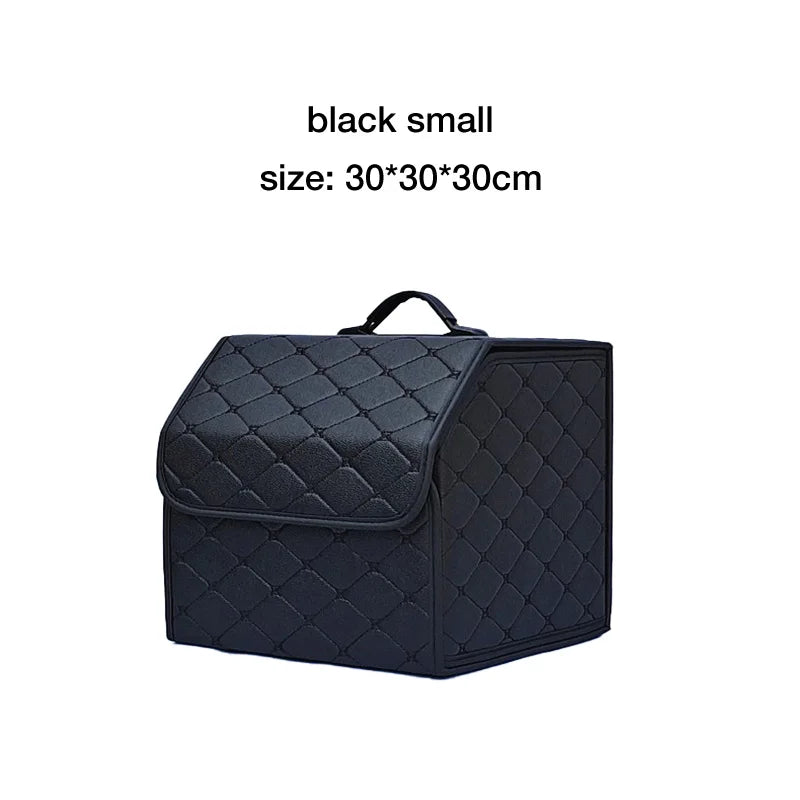 Large Capacity Car Trunk Organizer – Foldable Leather Storage Box for Emergency & Everyday Use