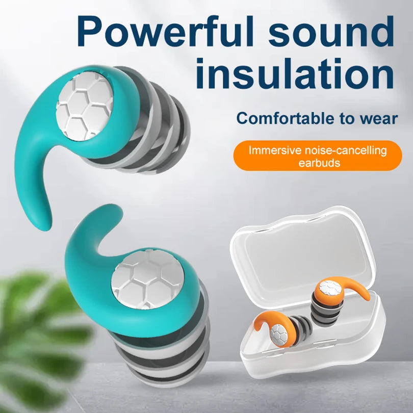 Noise-Reduction Soft Silicone Sleeping Earplugs