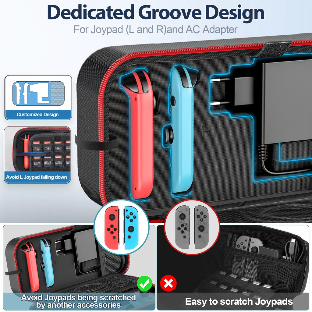 Large Storage Bag for Switch Portable Carrying Protective Case Anti-Scratch Waterproof Travel Bag for N-Switch OLED