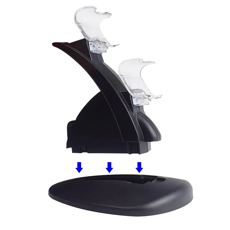LED Dual USB Charging Dock Charger Controller Holder Stand For PS4/PS4 Slim/PS4 Pro Gamepad