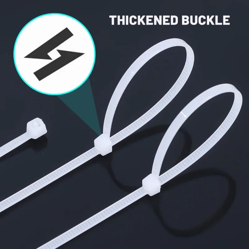 Heavy-Duty Self-Locking Nylon Cable Ties Set