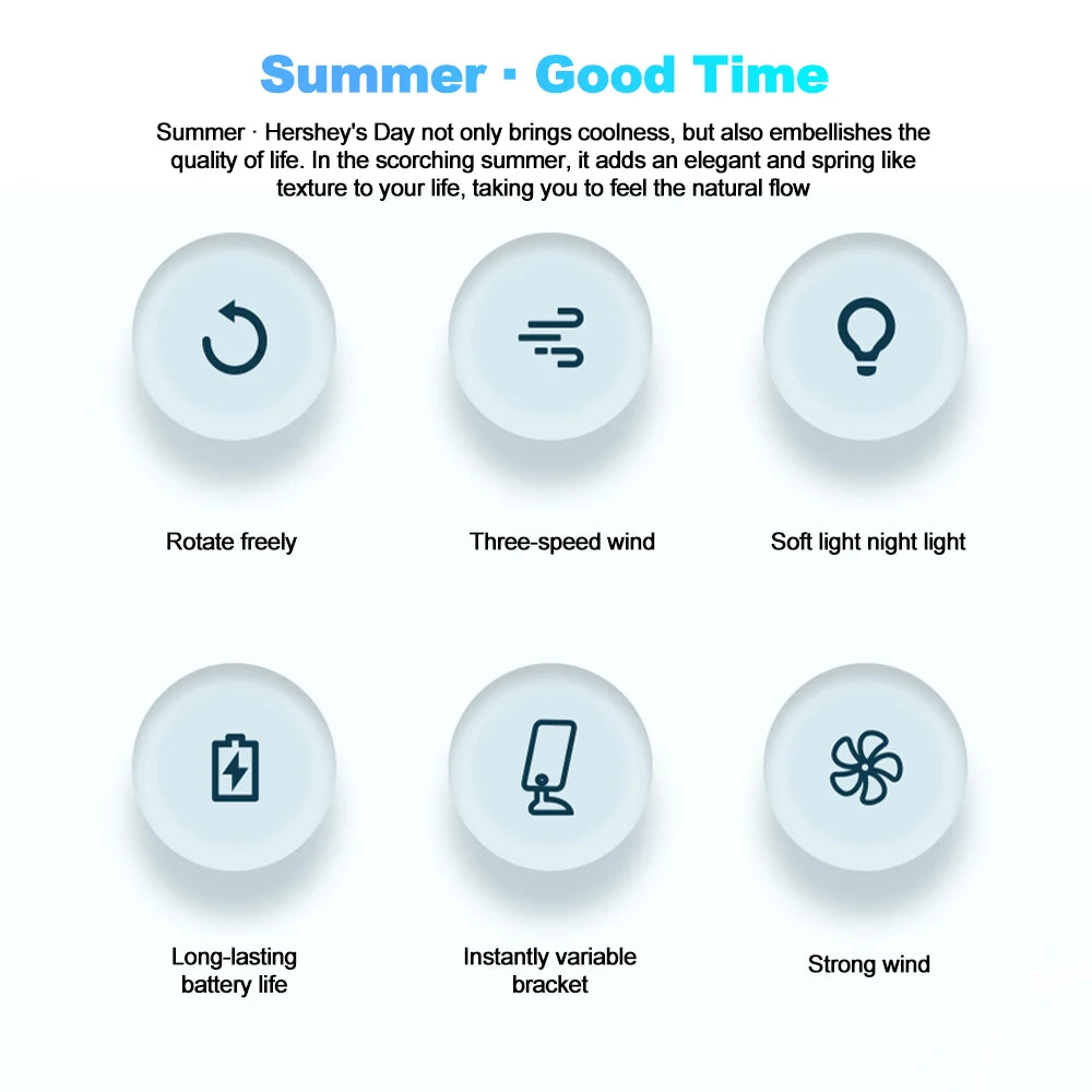 Multifunctional Handheld Mini Fan with Magnetic Phone Holder & Night Light