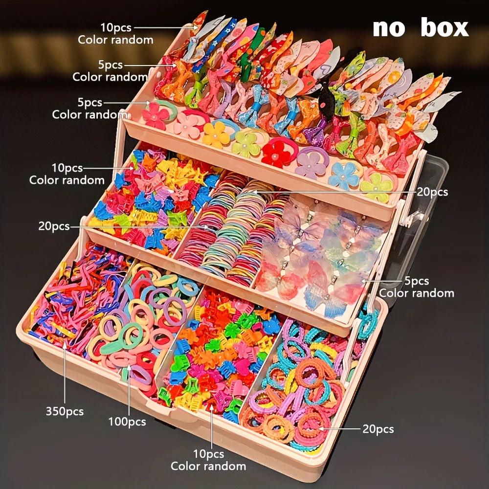 555 pieces/set, colorful butterfly hair clips for girls, stylish and sweet hairstyles, hair accessories.