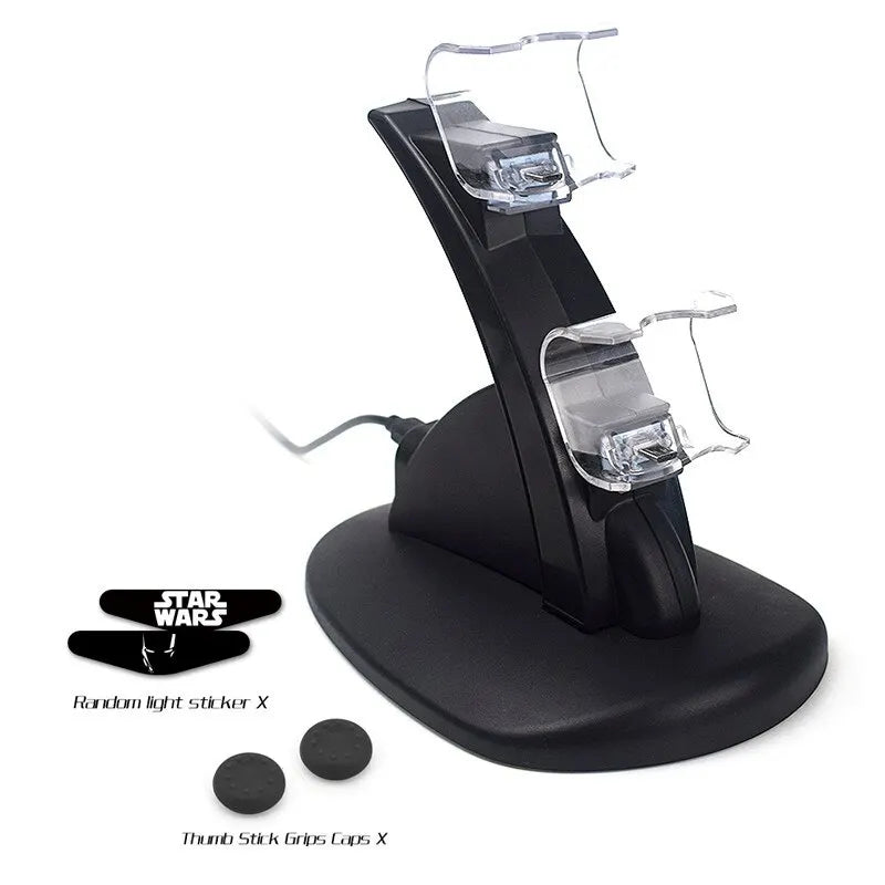 LED Dual USB Charging Dock Charger Controller Holder Stand For PS4/PS4 Slim/PS4 Pro Gamepad