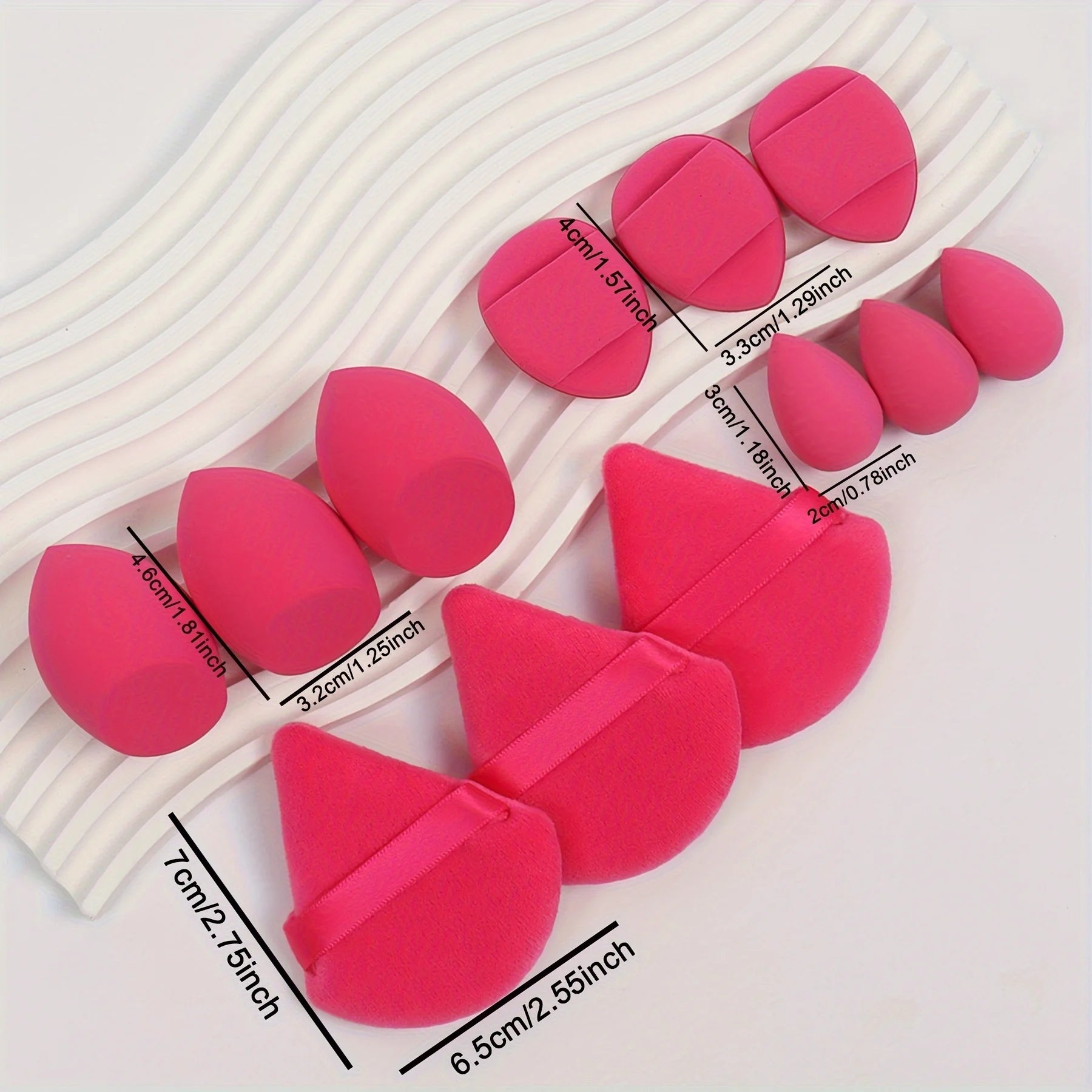 12-Piece Professional Makeup Sponge & Powder Puff Set