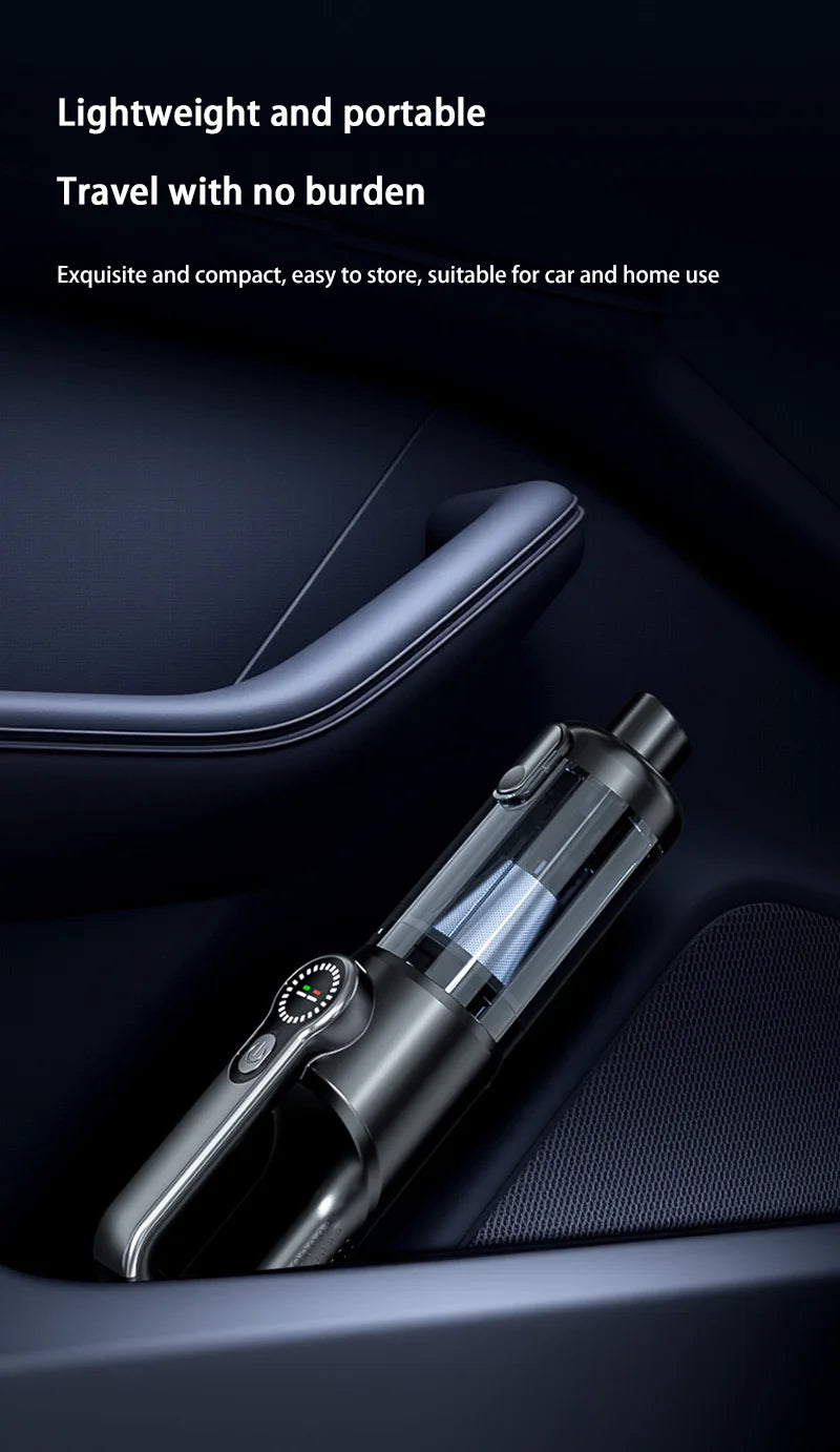 Wireless Car Vacuum Cleaner – 17000Pa Handheld Cordless Vacuum with One-Button Dust Dump