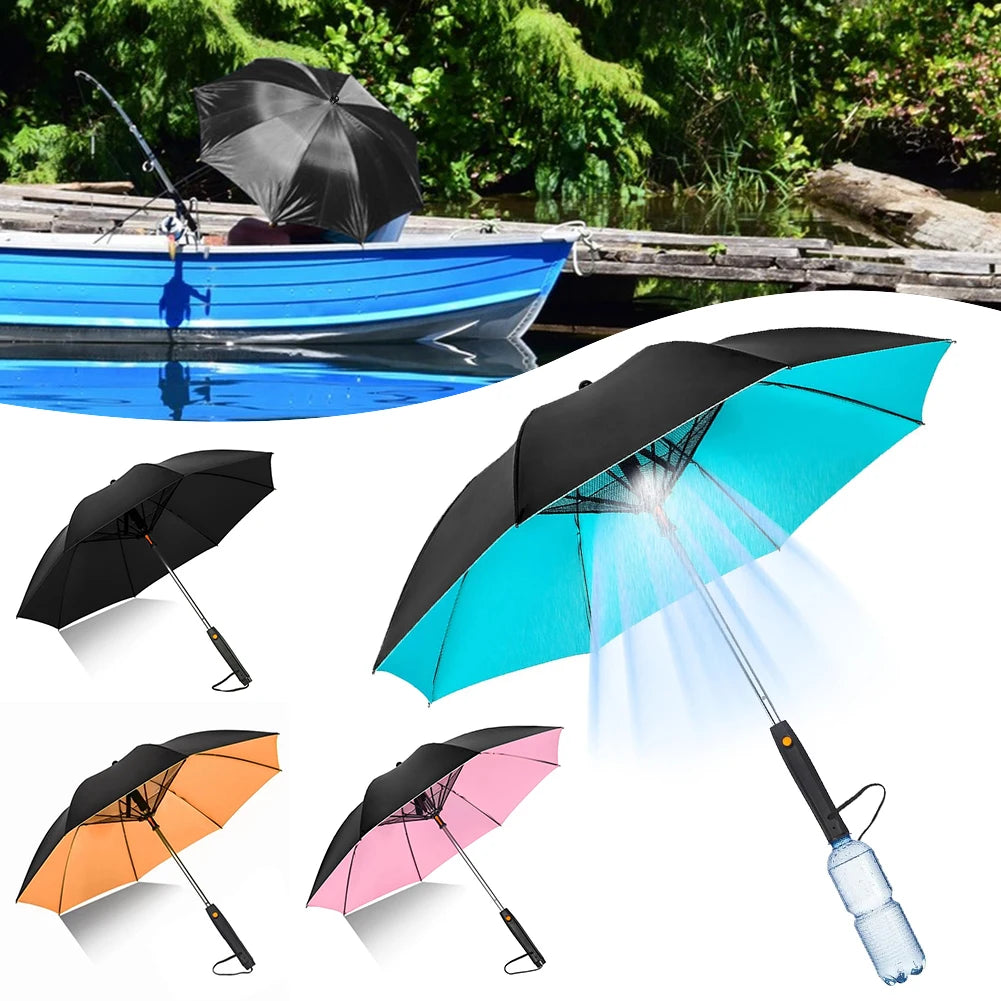 3-in-1 Cooling Fan & Mist Spray Umbrella with UV Protection