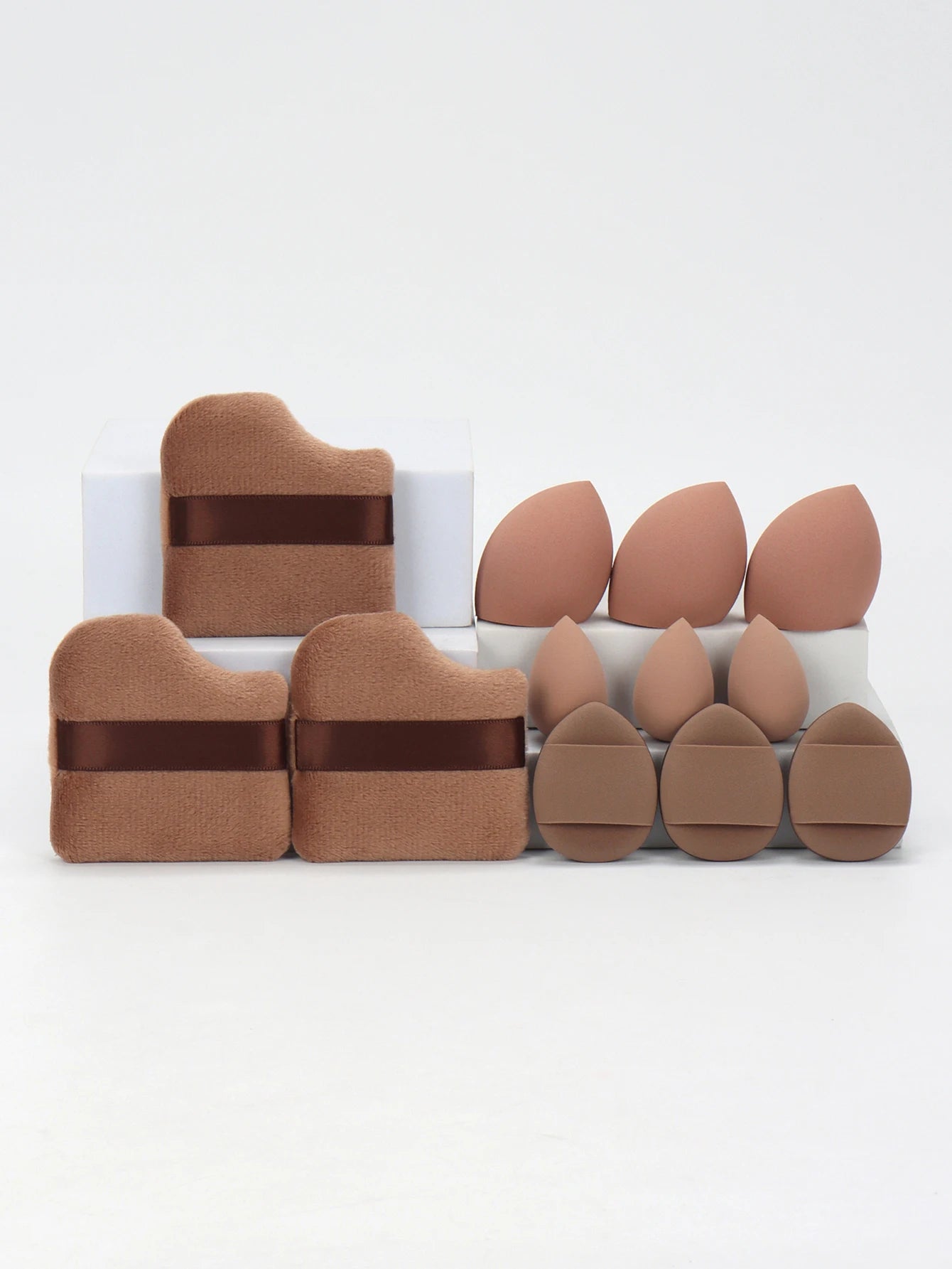 12-Piece Professional Makeup Sponge & Powder Puff Set