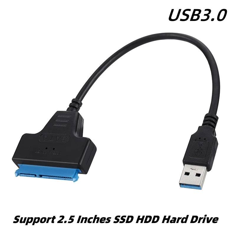 SATA 3 to USB 3.0 adapter cable 6Gbps high speed data Sata to usb adapter with power port support 2.5/3.5inch SSD HDD hard drive