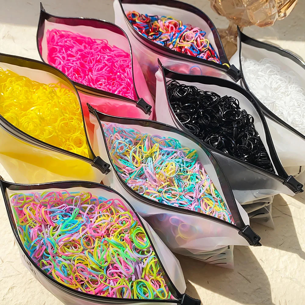 Bulk Colorful Disposable Elastic Hair Ties Set