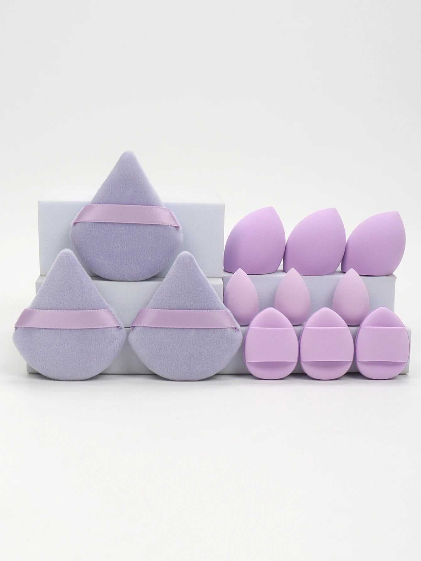 12-Piece Professional Makeup Sponge & Powder Puff Set