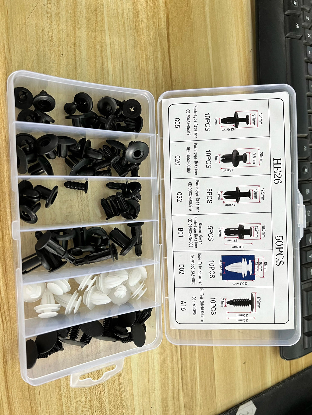 Universal Car Body Push Retainer Clip & Fastener Kit