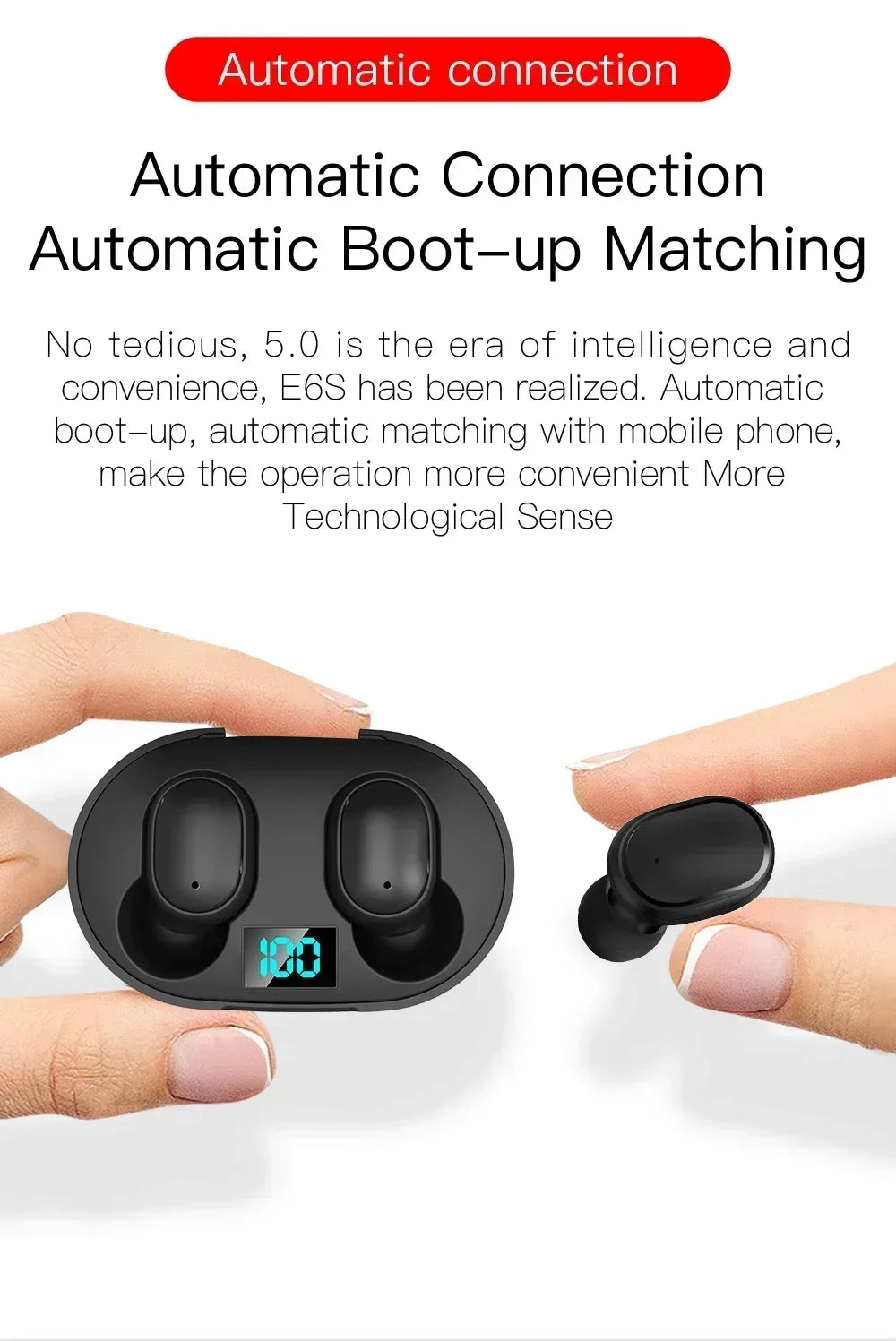 E6S TWS Wireless Bluetooth Earbuds with Smart Microphone