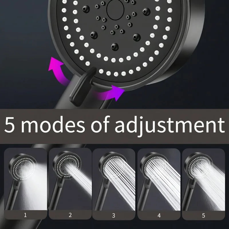 5-Mode Water-Saving Handheld Shower Head Set