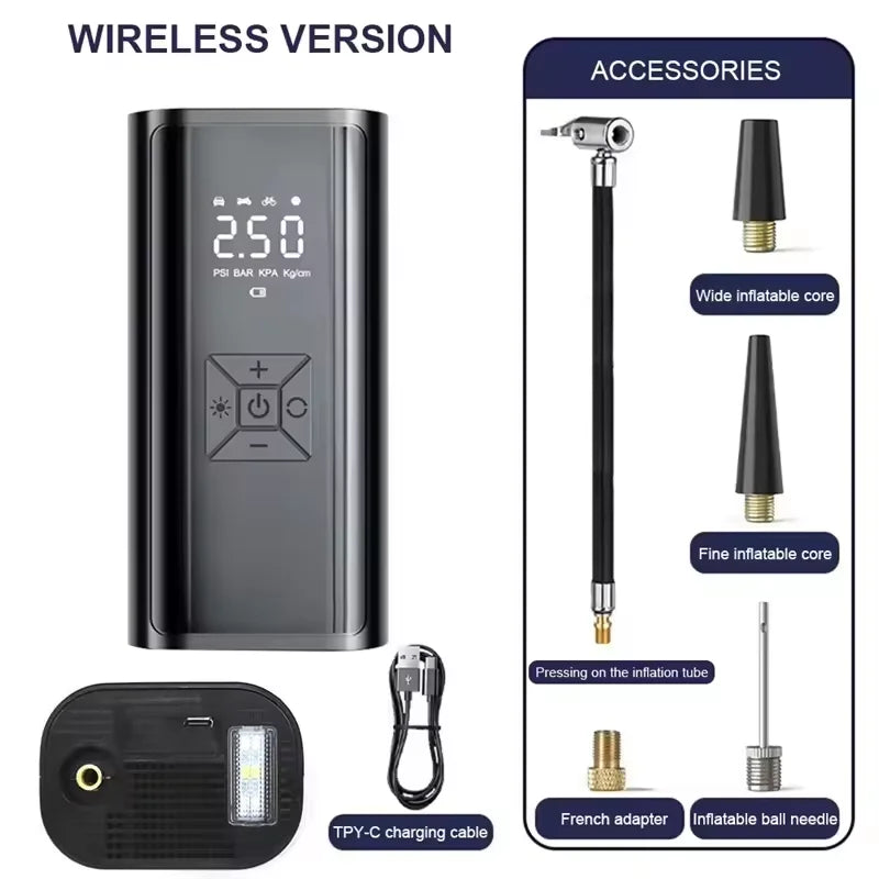 150PSI Portable Wireless Electric Tire Inflator & Pump