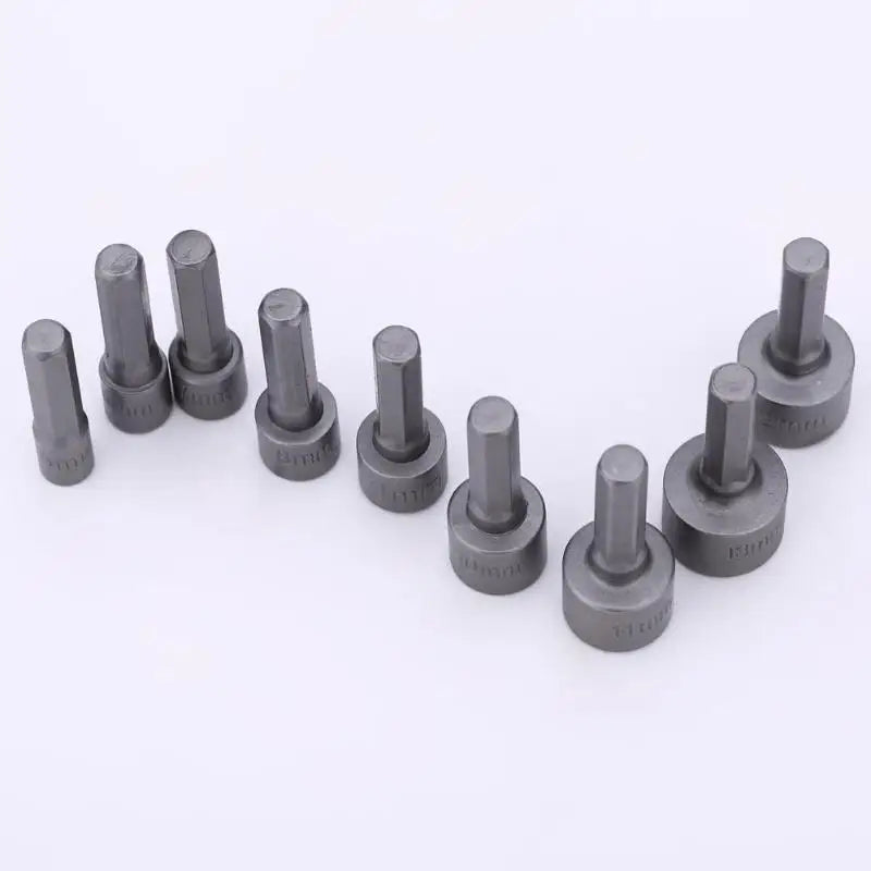9-Piece Metric Hex Socket & Nut Driver Bit Set