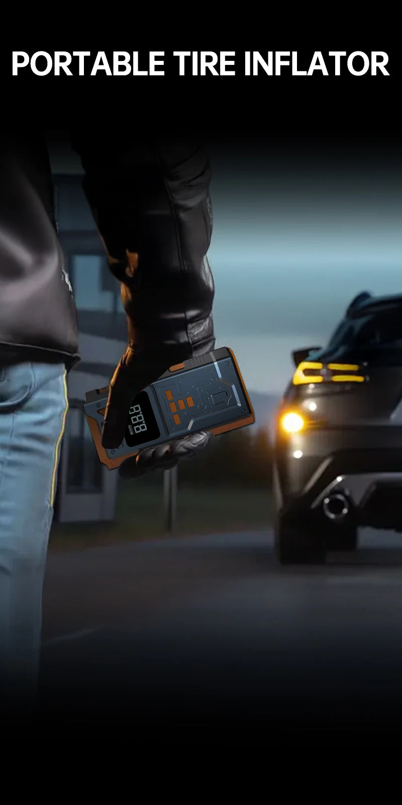 All-in-One Car Jump Starter & Tire Inflator – 12V Emergency Power Bank, -40°C Rated